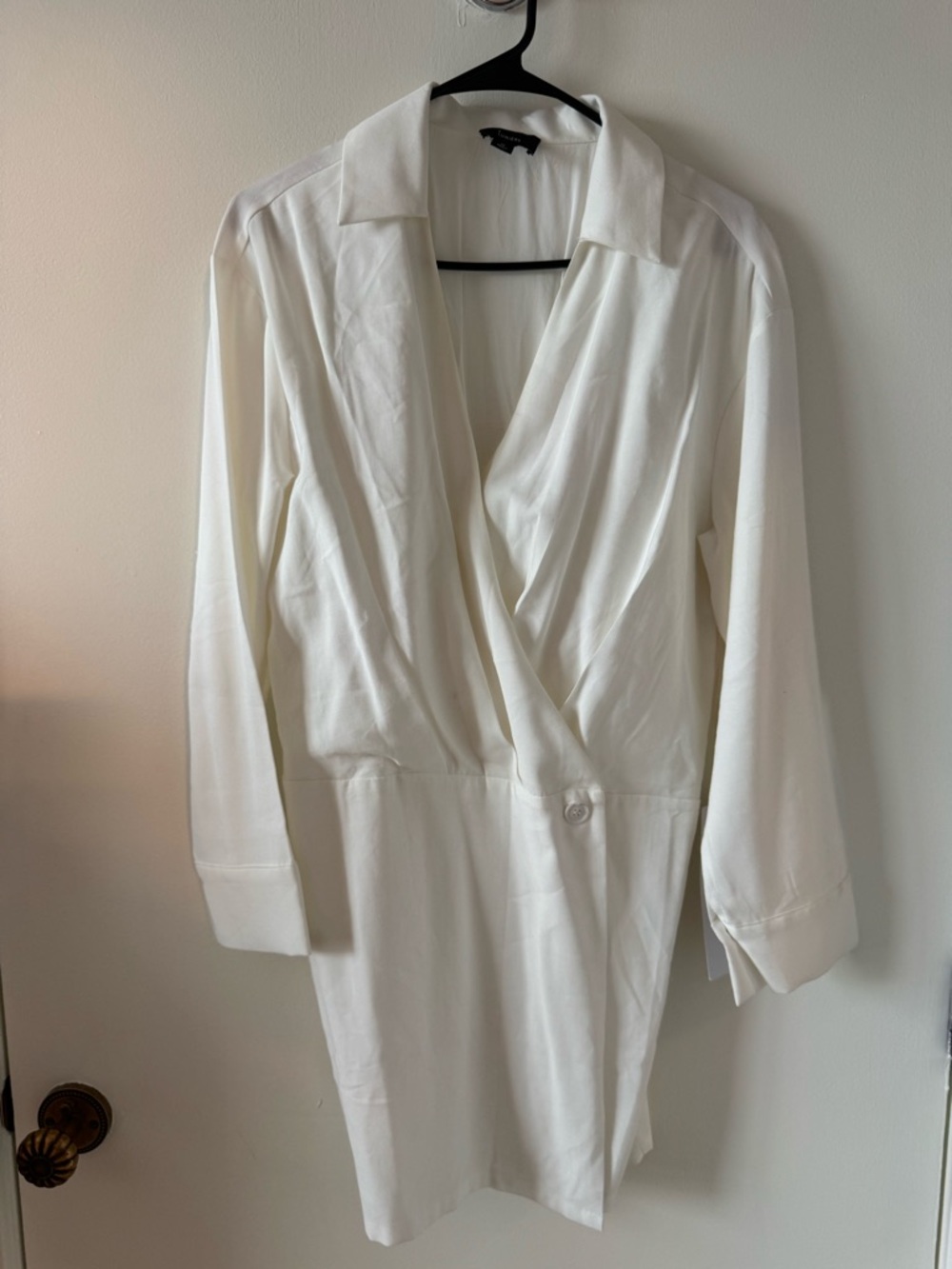 Lumiere White Wrap Dress with Collar